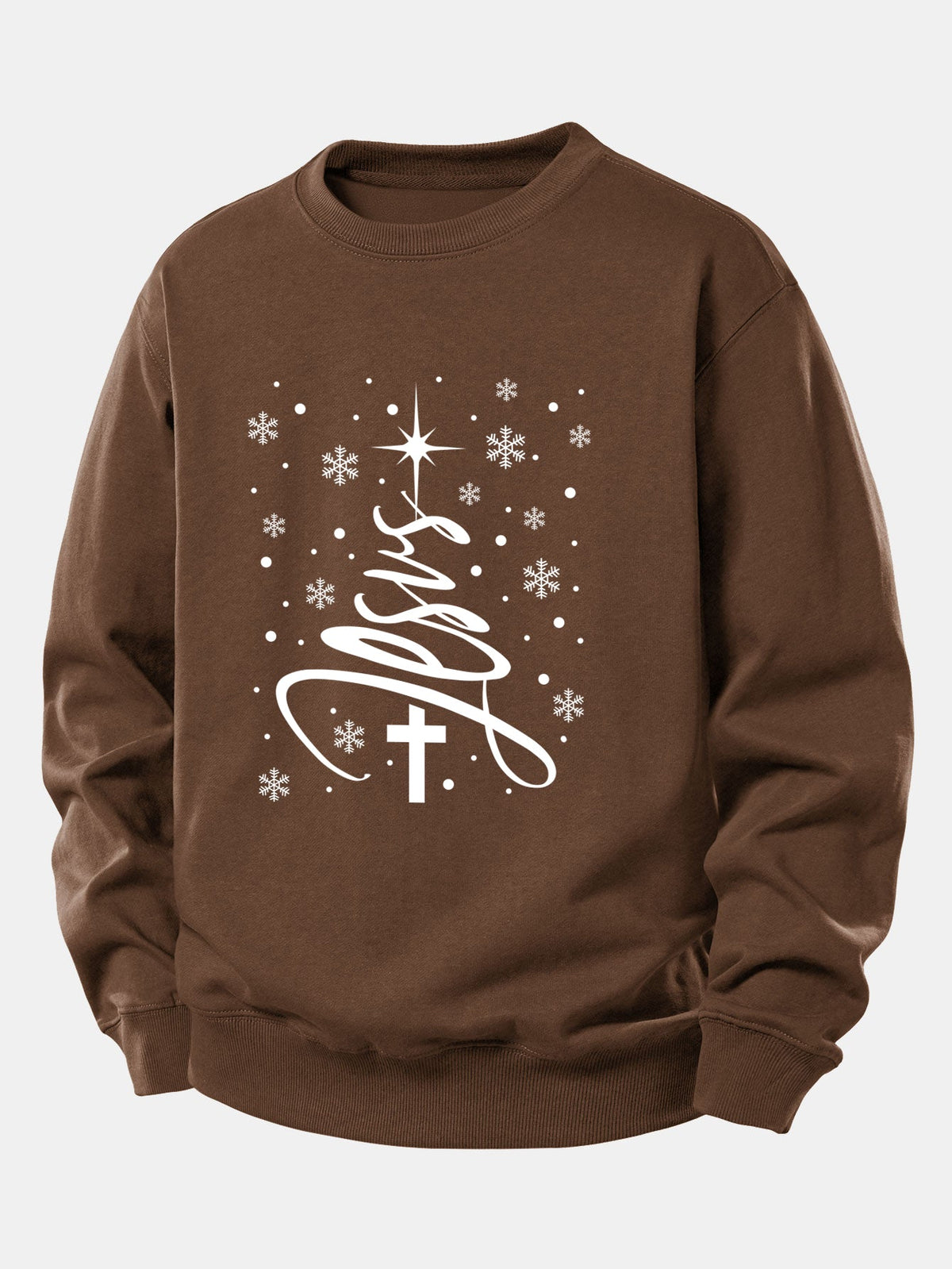Christmas Jesus Print Relax Fit Sweatshirt