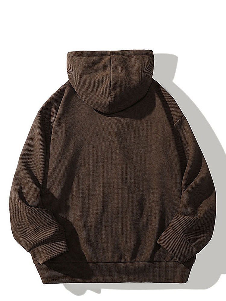 Relaxed Waffle Zip Hoodie