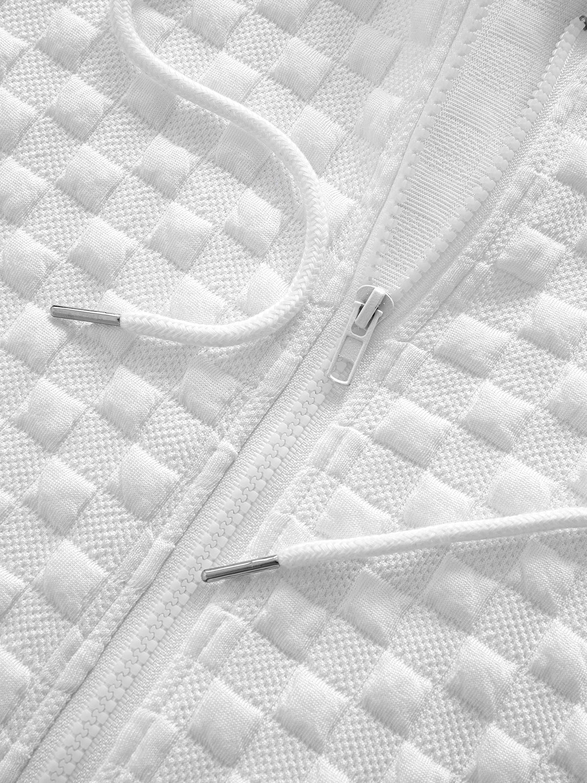 Checkerboard Sleeveless Zip Up Hoodie