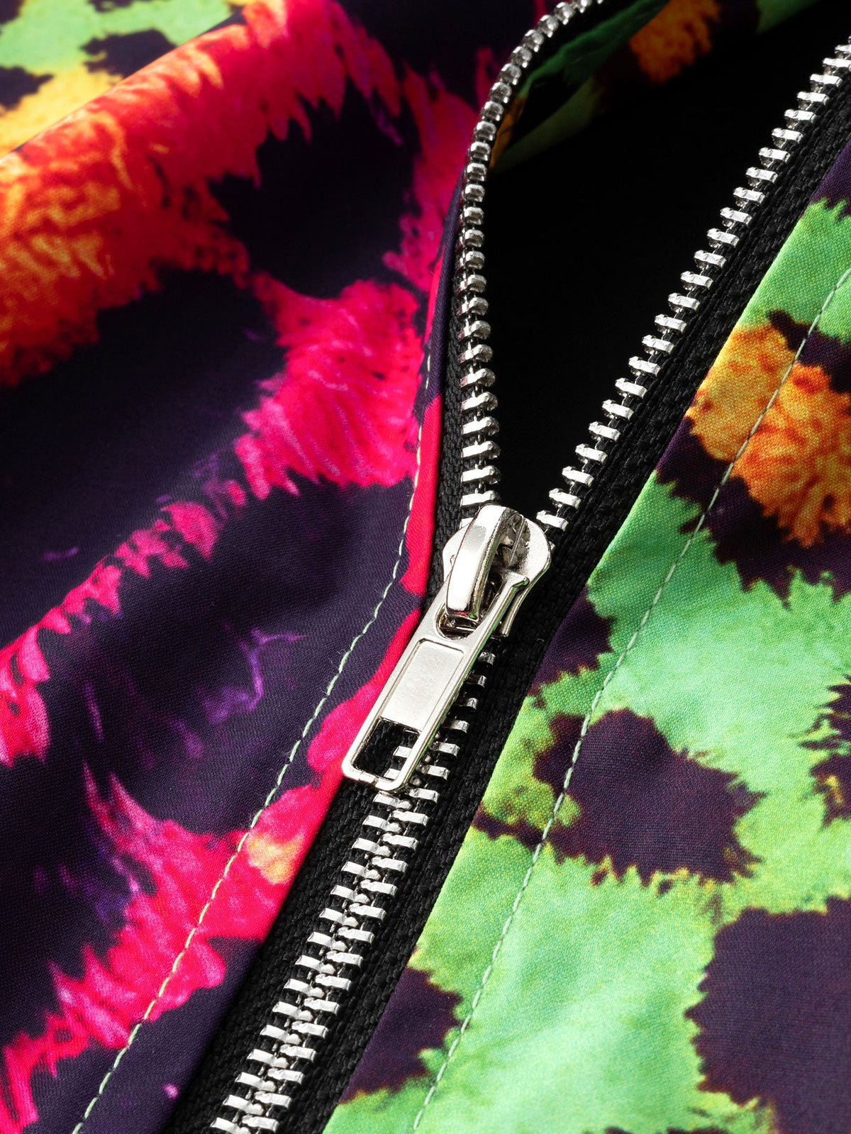 Colorful Leopard Prin Zip-Up Bomber Jacket
