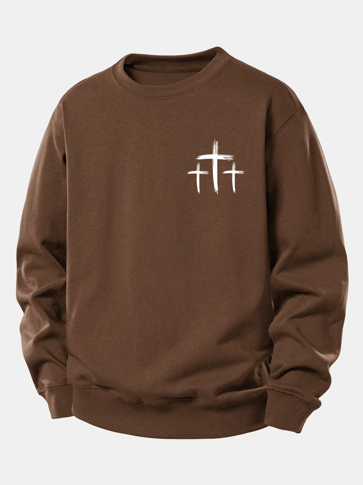 Faith Over Fear Cross Print Relax Fit Sweatshirt