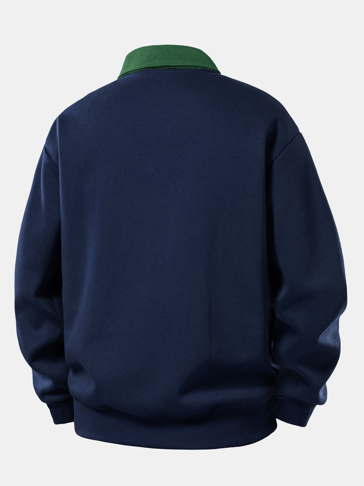 Relax Fit Ghost Drinking Coffee Print Contrast Polo Sweatshirt