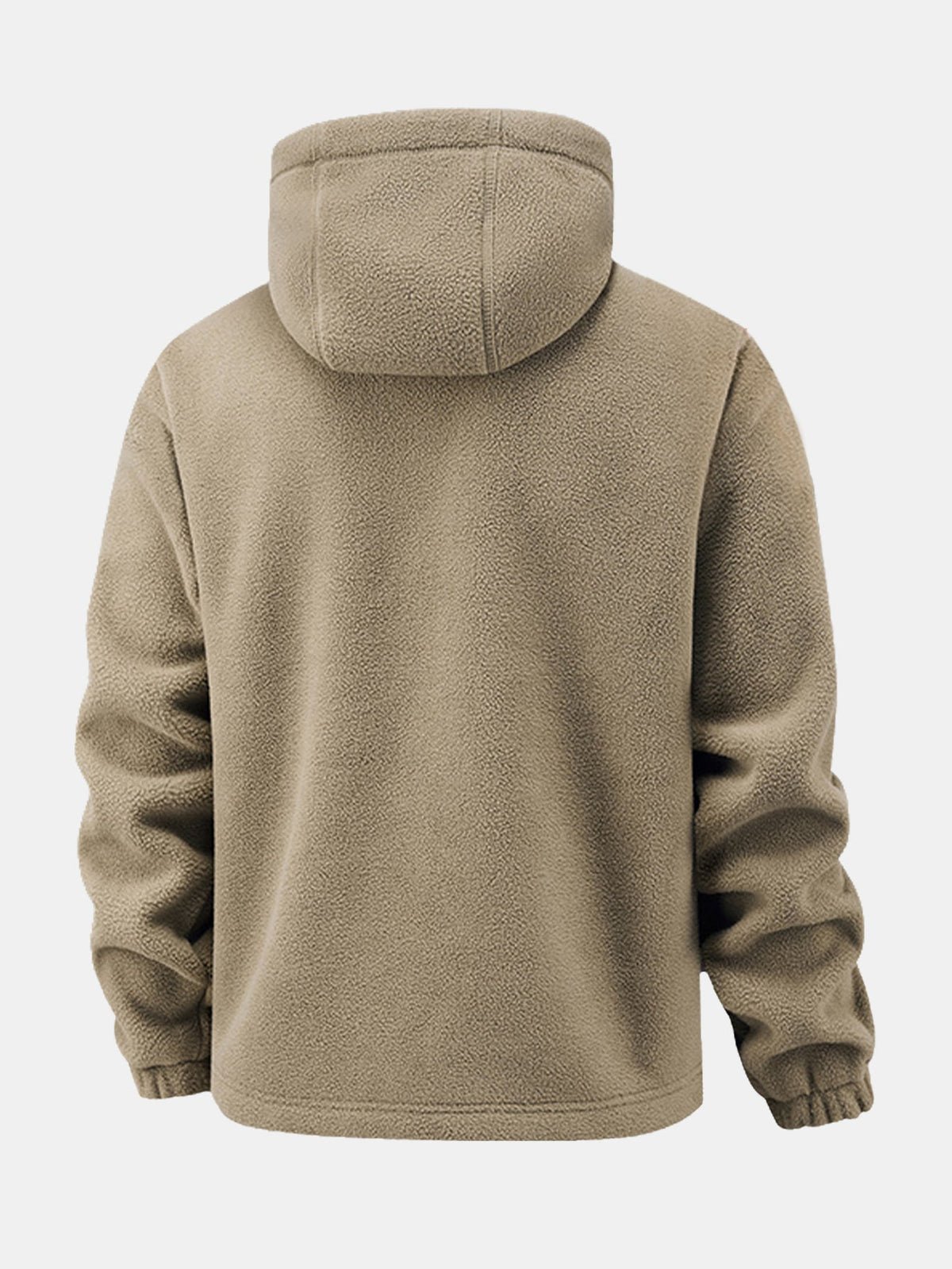 Polar Fleece Zipper Pocket Hooded Coat