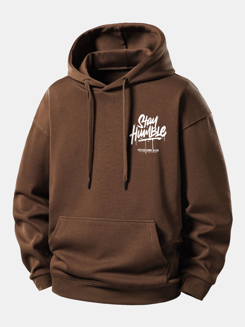 Stay Humble Print Relax Fit Hoodie