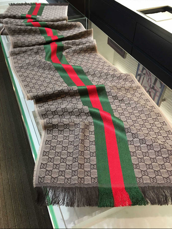 Gucci GG Monogram Web Stripe Scarf