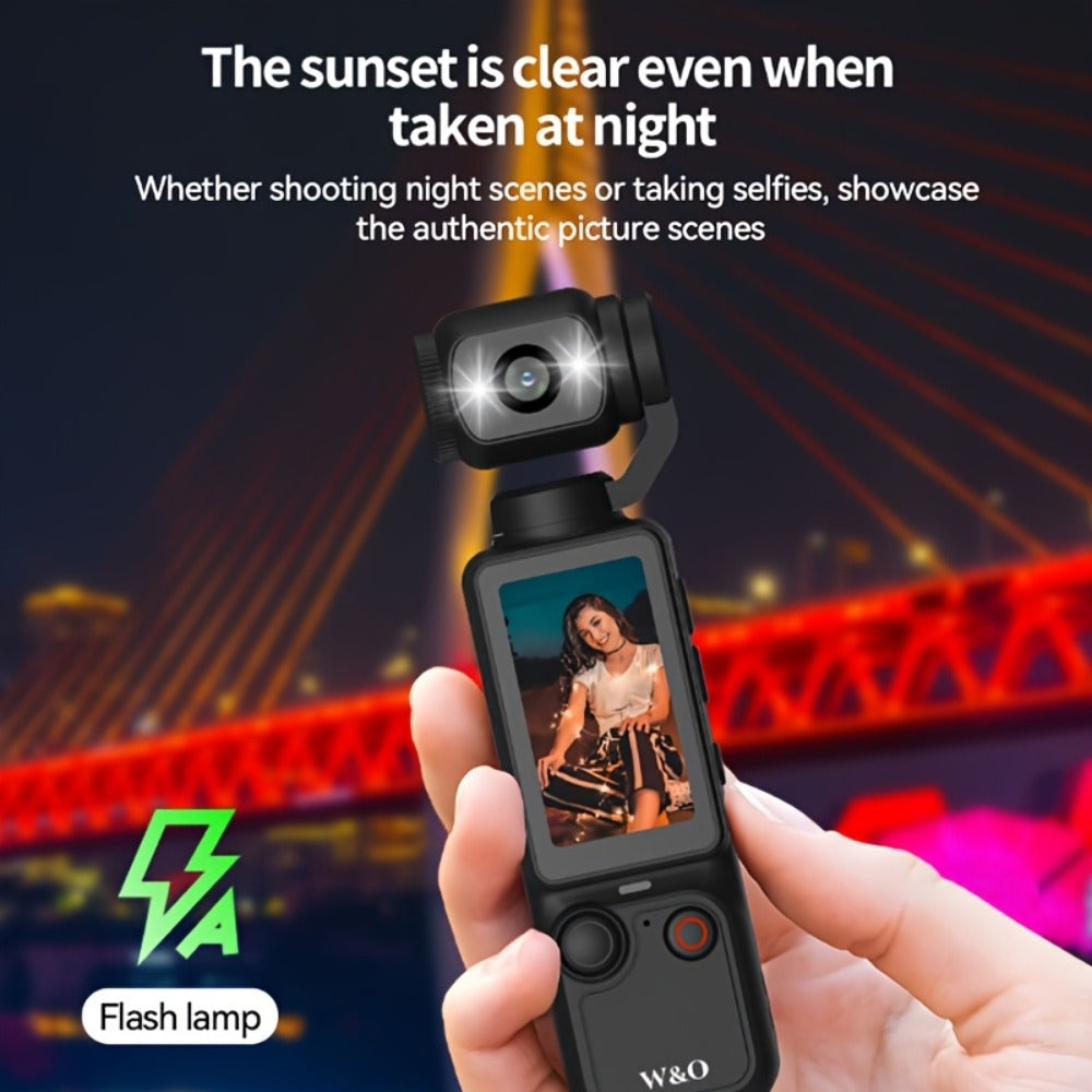 4K UHD Pocket Body Camera 32GB Card 2000mAh Battery 16X Zoom 180° Rotation 1.9-Inch Screen Mini Video Audio Cam for Outdoor Sport Bike Travel Personal Use Christmas Gift