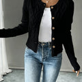 Cecilia | Cable-Knit Button-Front Cardigan