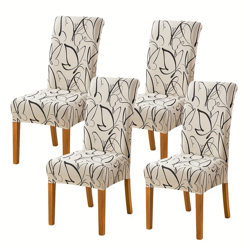 Dining Chair Covers in Ten Patterns with Four- or Six-Piece Set Checkouts for Parsons Chairs