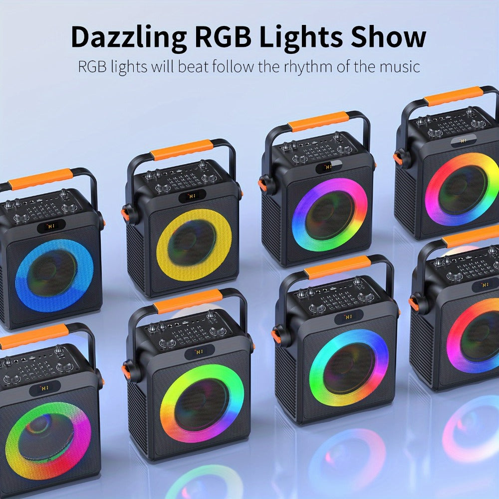 Karaoke Machine, JYX T19-T for Adults 2 Microphones & RGB Light Show, Wireless Bluetooth Speaker