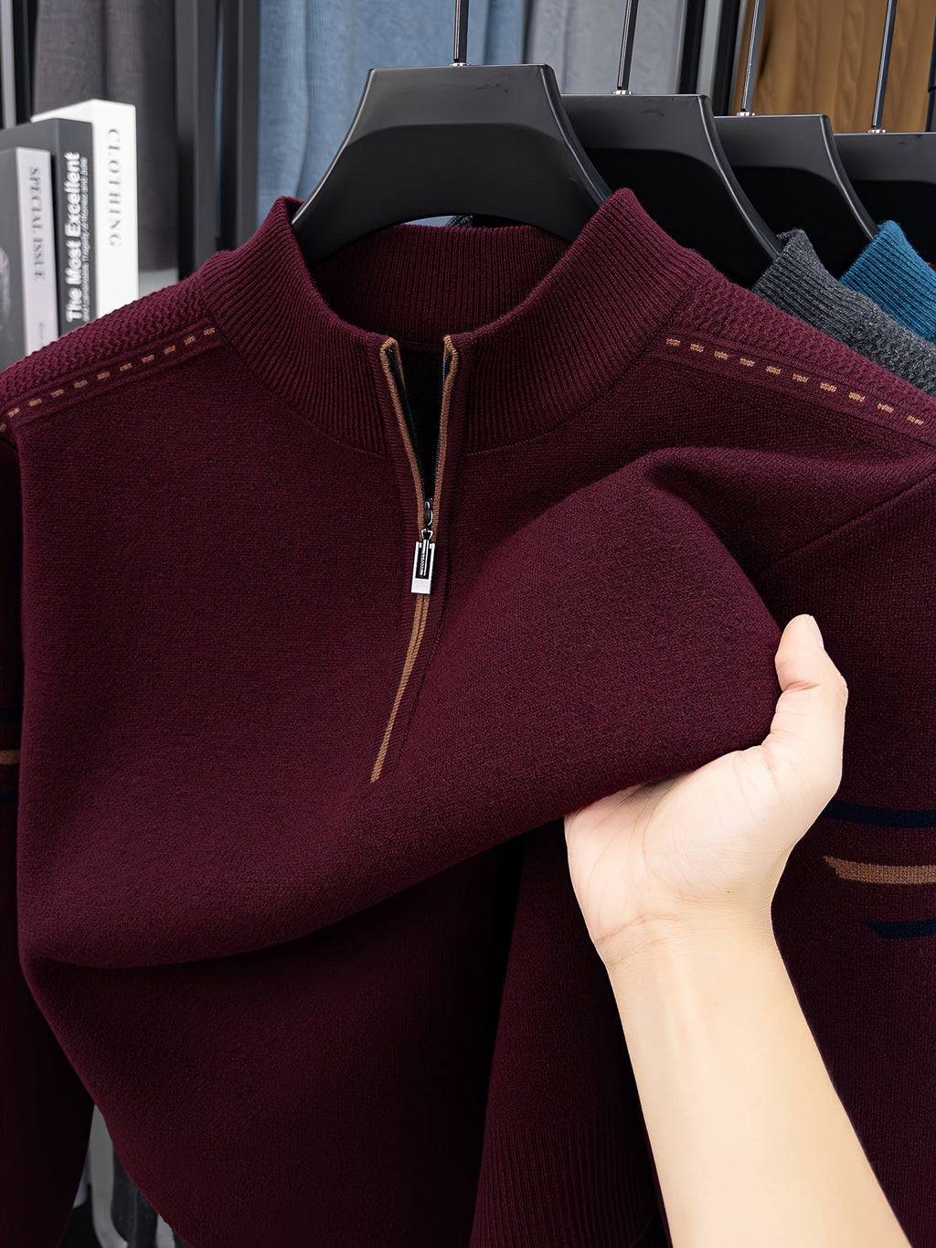Alden | Strickpullover mit Reißverschlusskragen
