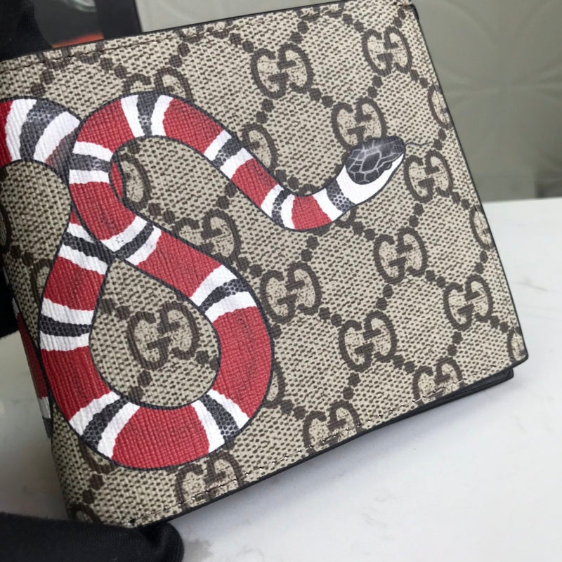 Gucci GG Supreme Kingsnake Print Bifold Wallet