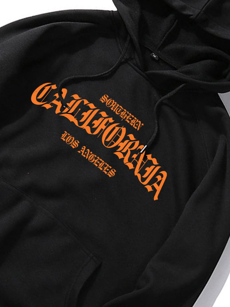 California Letter Print Hoodie