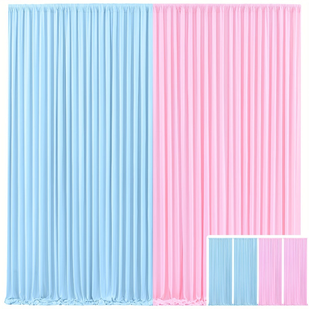 Backdrop Curtains 4 Pack 59x118 Inch, Wrinkle-Resistant Non-Transparent Party Decoration Fabric with Pole Pocket