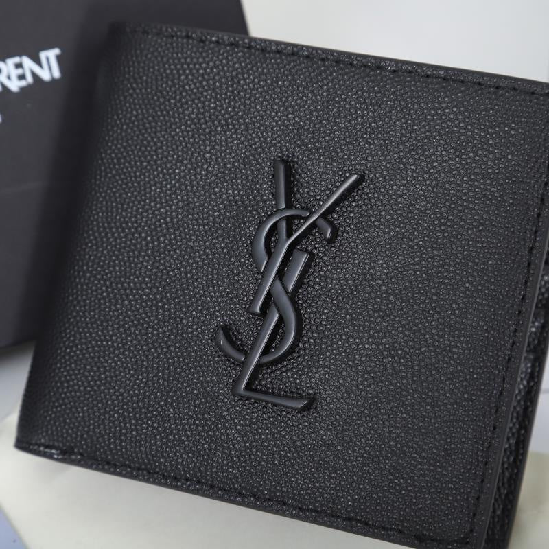 Saint Laurent YSL East/West Bifold Wallet – Grained Leather Black on Black