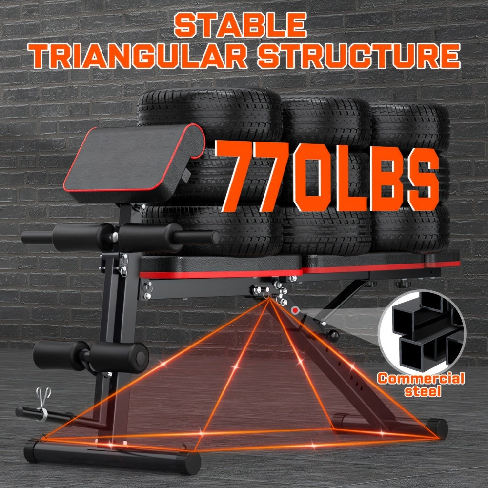 Adjustable Weight Bench in a Foldable 14-in-1 770lb Capacity Design for Full Body Strength Training at Home