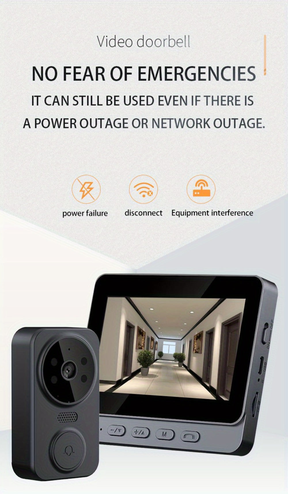 Wireless Video Doorbell Camera No WiFi No App Required 4.3-inch IPS Monitor 960P Night Vision for an Everyday Personal Care Routine