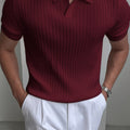 Maxwell | Ribbed Open-Collar Polo Shirt