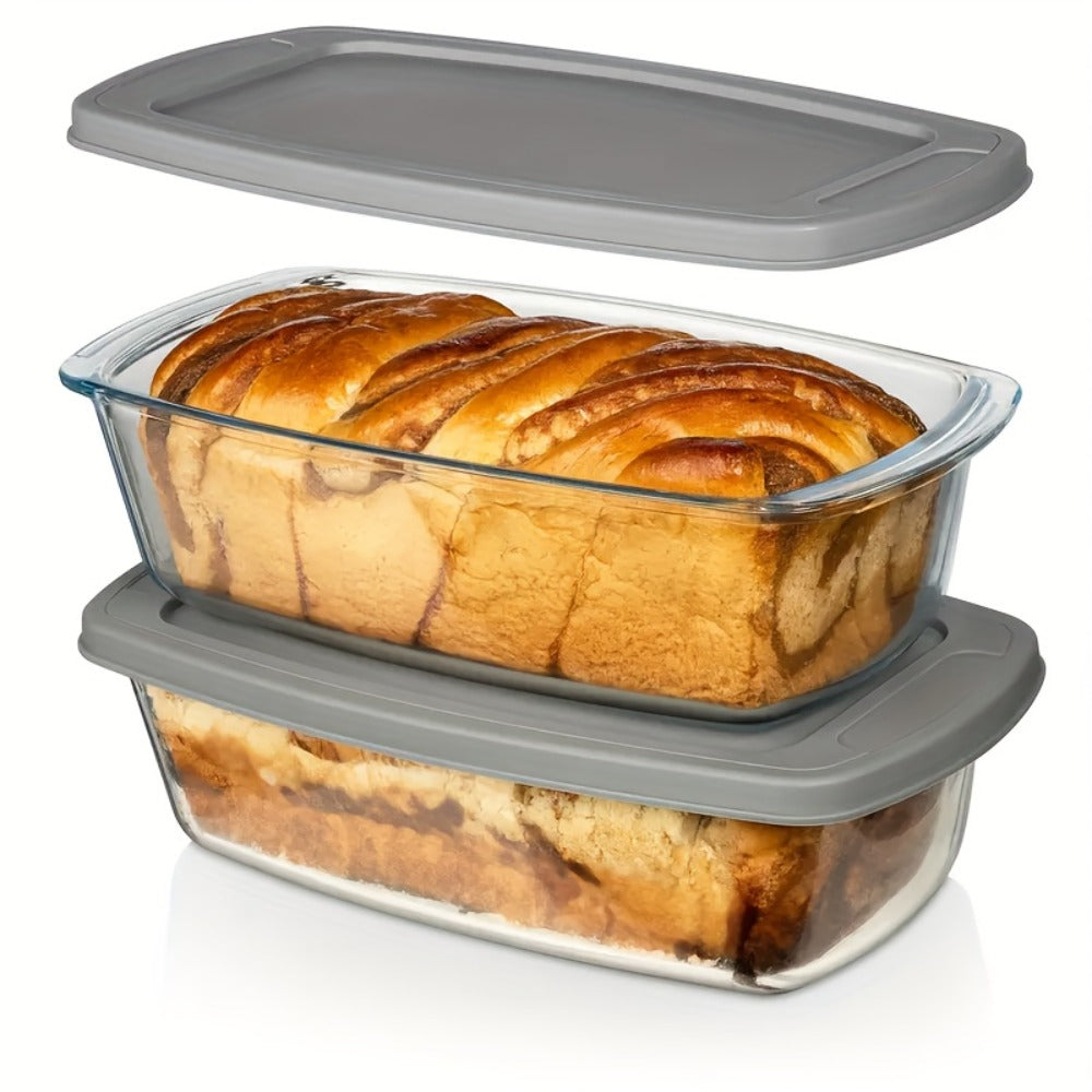 Baking Dish with Handles and Silicone Brush for Baking Bread Cakes