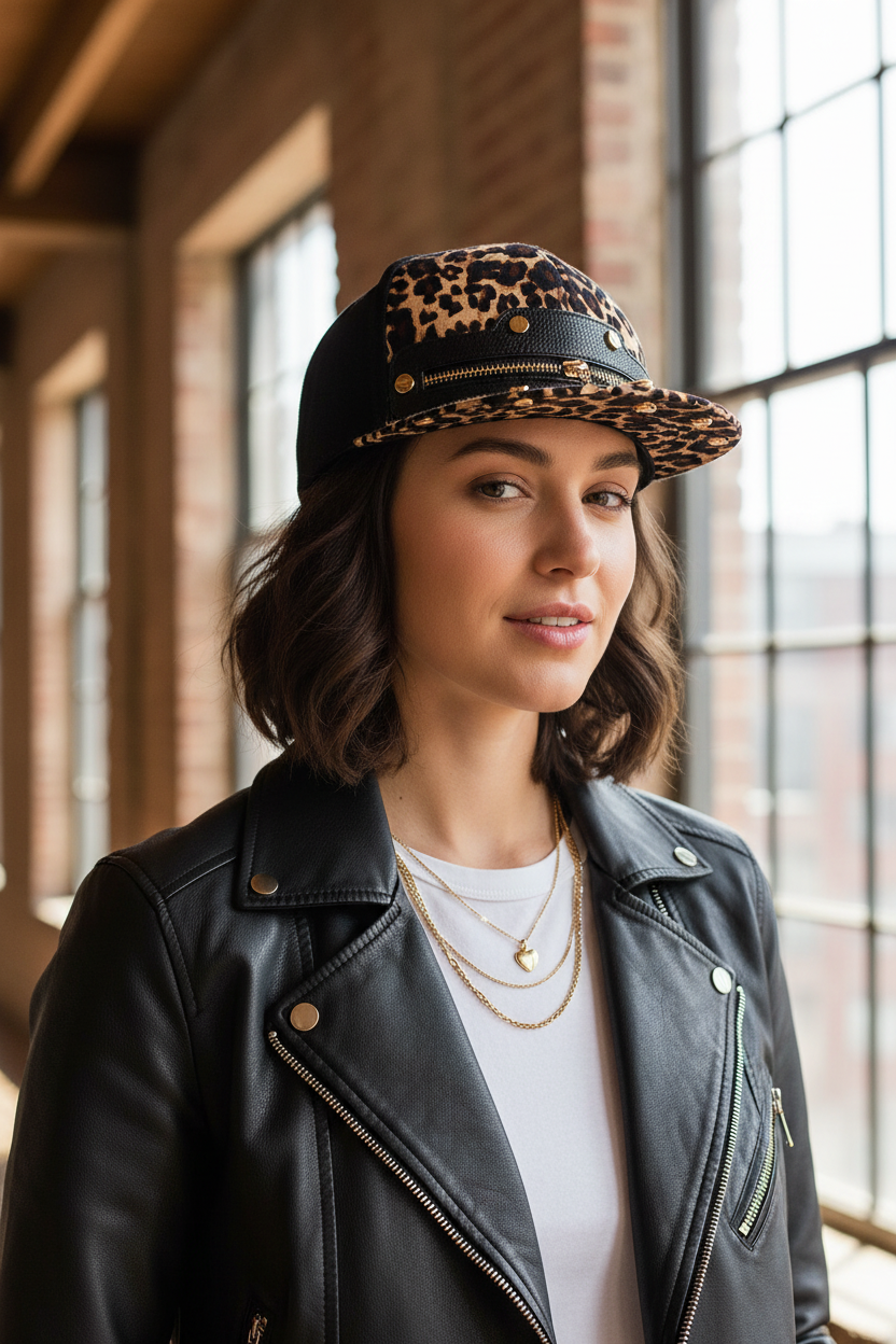 Franklin Baseballkappe mit Leopardenmuster, verstellbar, Unisex