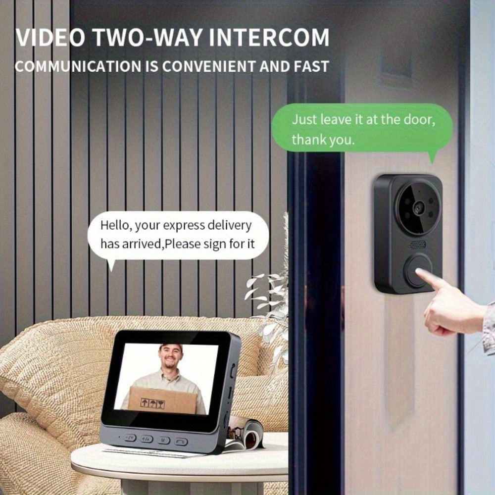 Wireless Video Doorbell Camera No WiFi No App Required 4.3-inch IPS Monitor 960P Night Vision for an Everyday Personal Care Routine