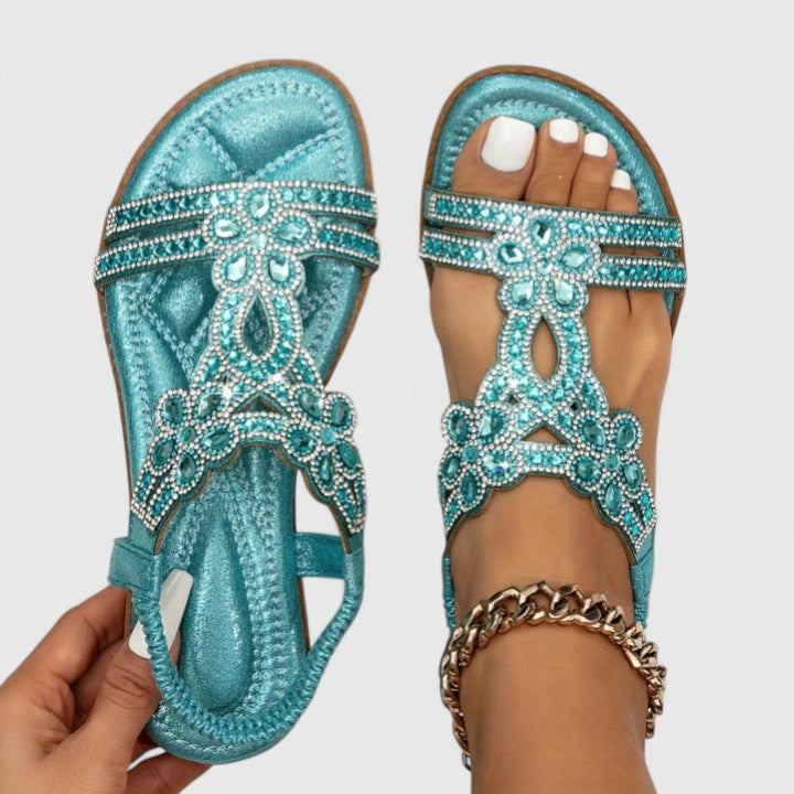 Michelle | Stilvolle orthopädische Sandalen mit Perlen