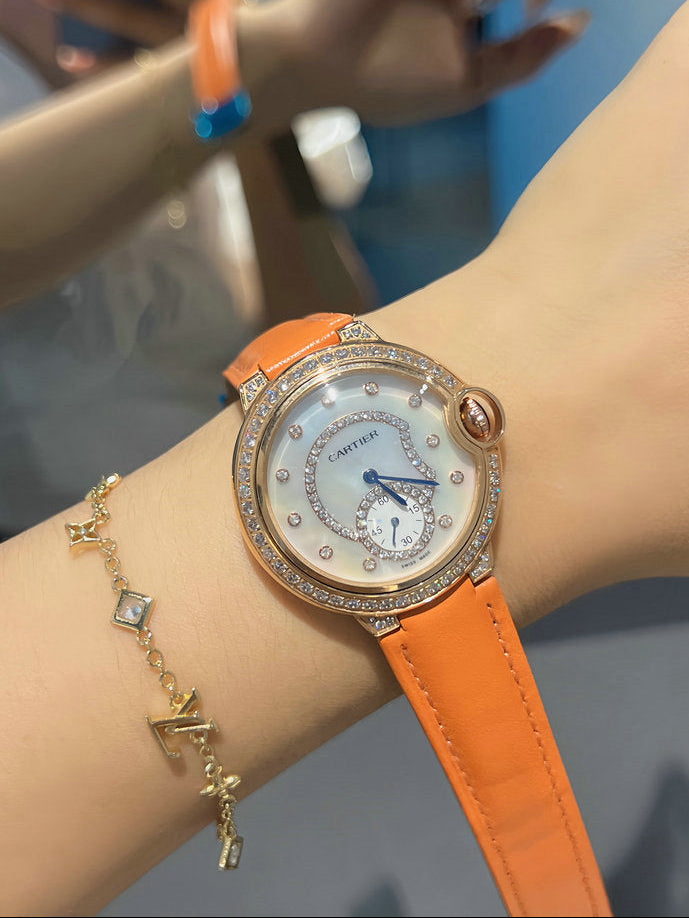 Cartier Ballon Bleu Watch — Orange & Rose Gold
