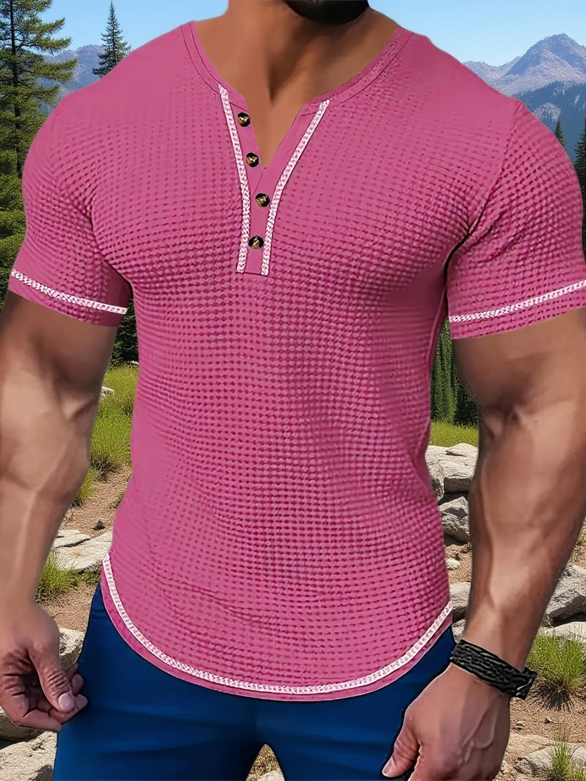 Beckett | Strukturierter Henley-Pullover mit geknöpftem Kragen