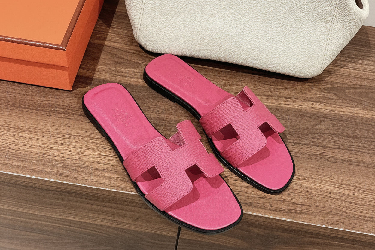 Hermès Oran Flat Sandals — Fuchsia Pink
