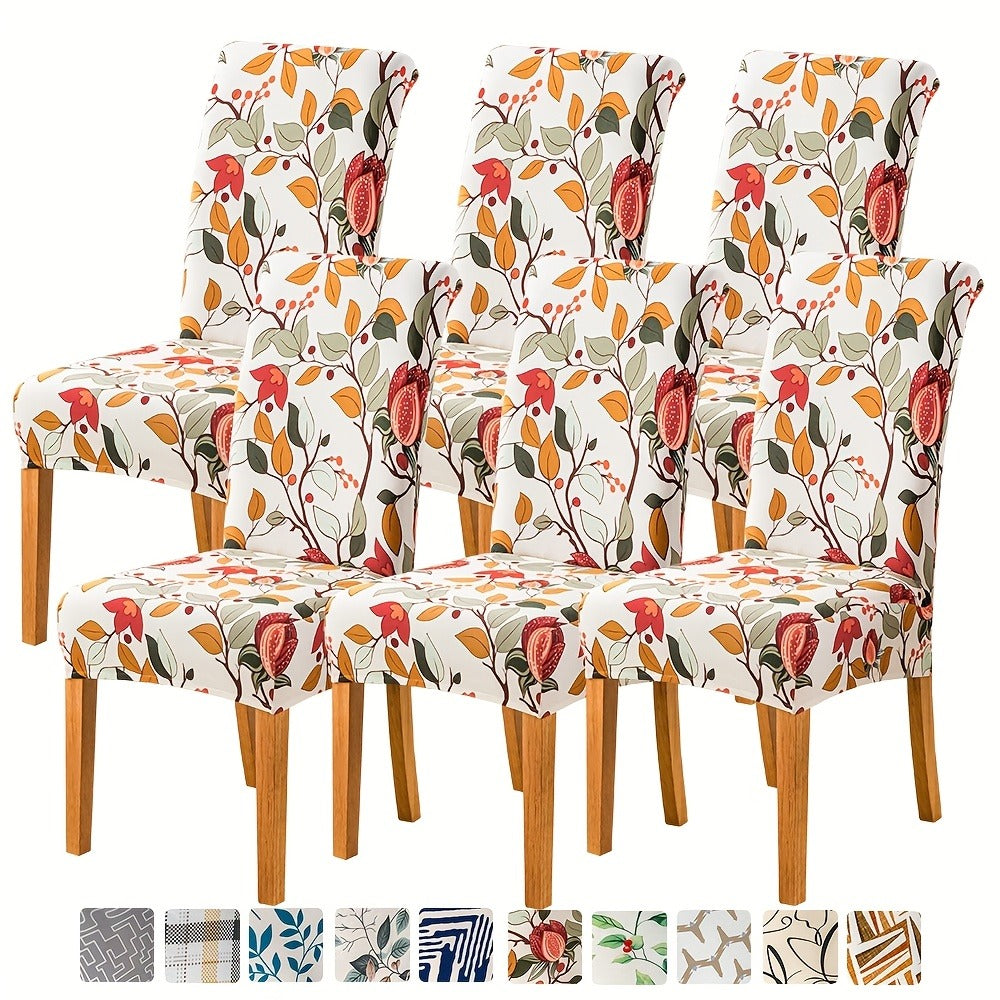 Dining Chair Covers in Ten Patterns with Four- or Six-Piece Set Checkouts for Parsons Chairs