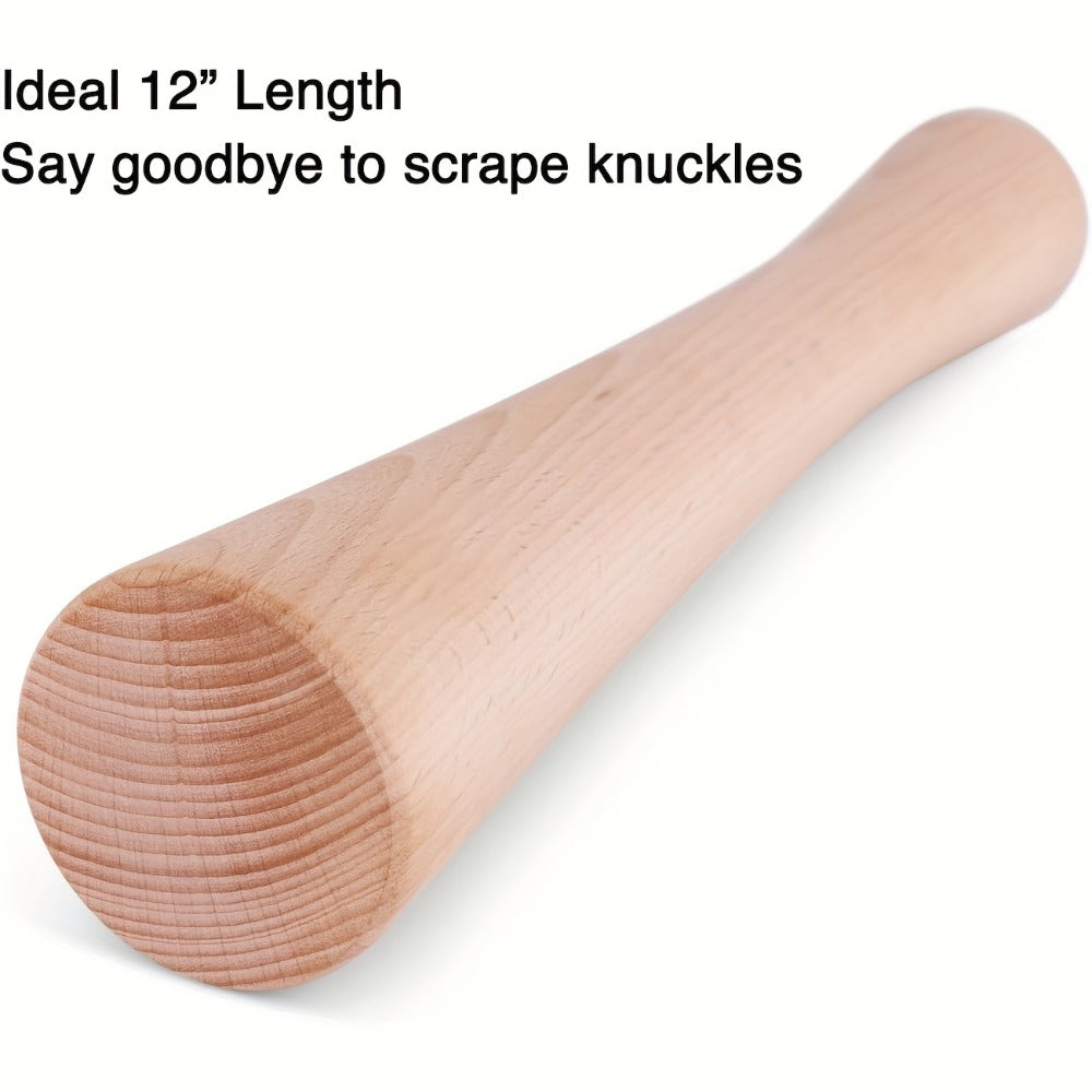 Wooden Sauerkraut Pounder for Mason Jars - 11.6 Inch Solid Wood Fermentation Tamper Kraut Pounder Pestle for Vegetable Fermentation