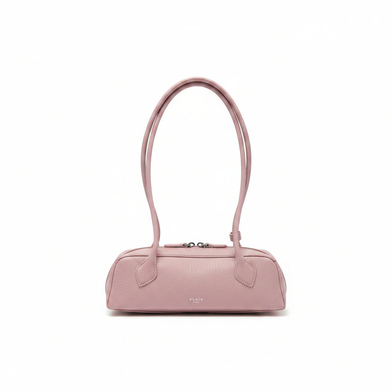 Alaïa Pebbled Leather Shoulder Bag – Blush Pink