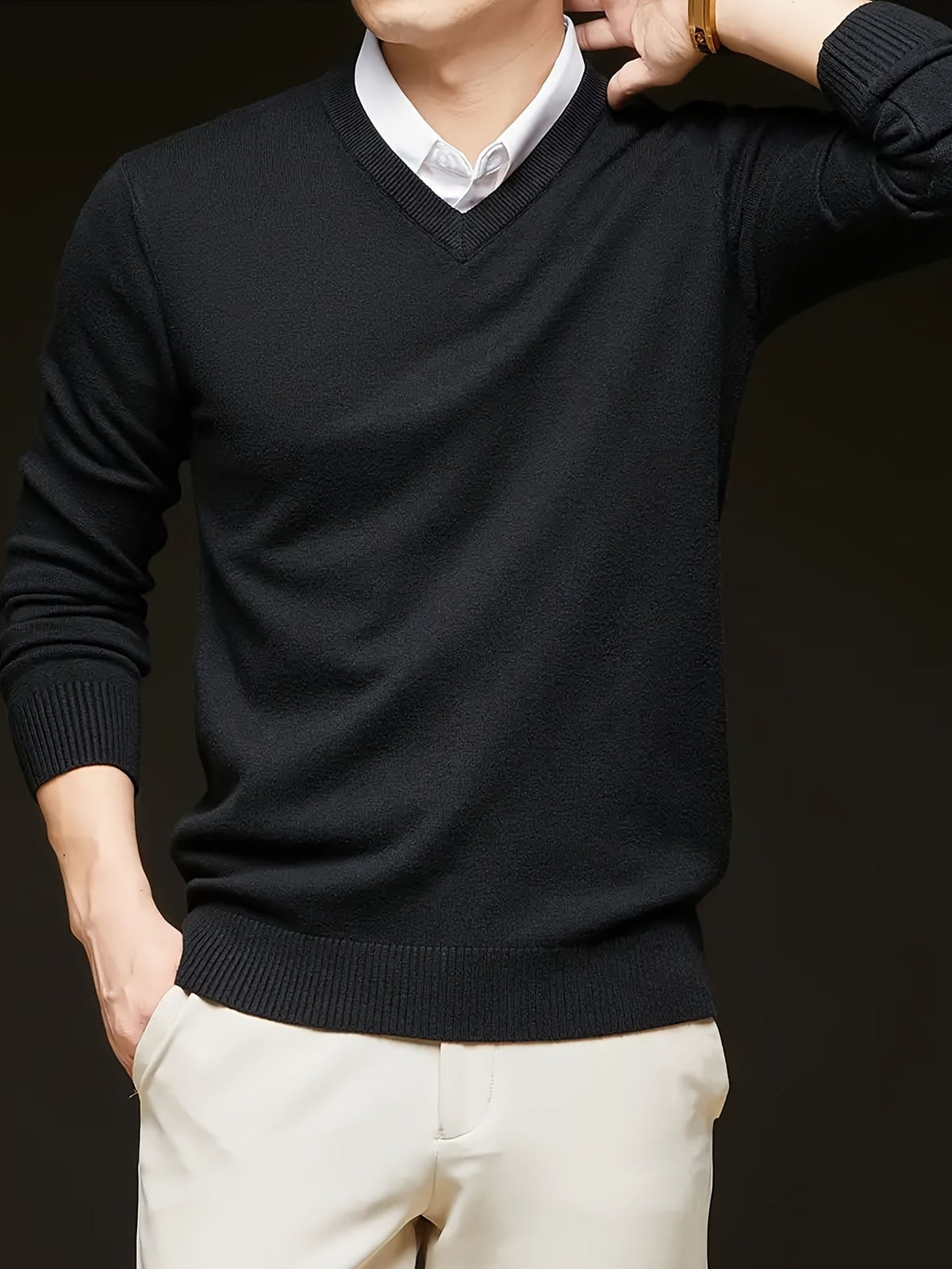 Nigel | Eleganter V-Ausschnitt-Pullover