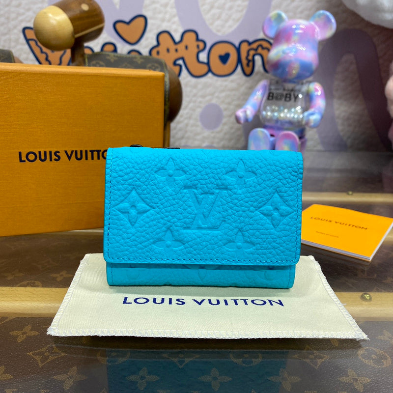 Louis Vuitton Pocket Organiser Card Holder – Turquoise Blue Monogram Empreinte