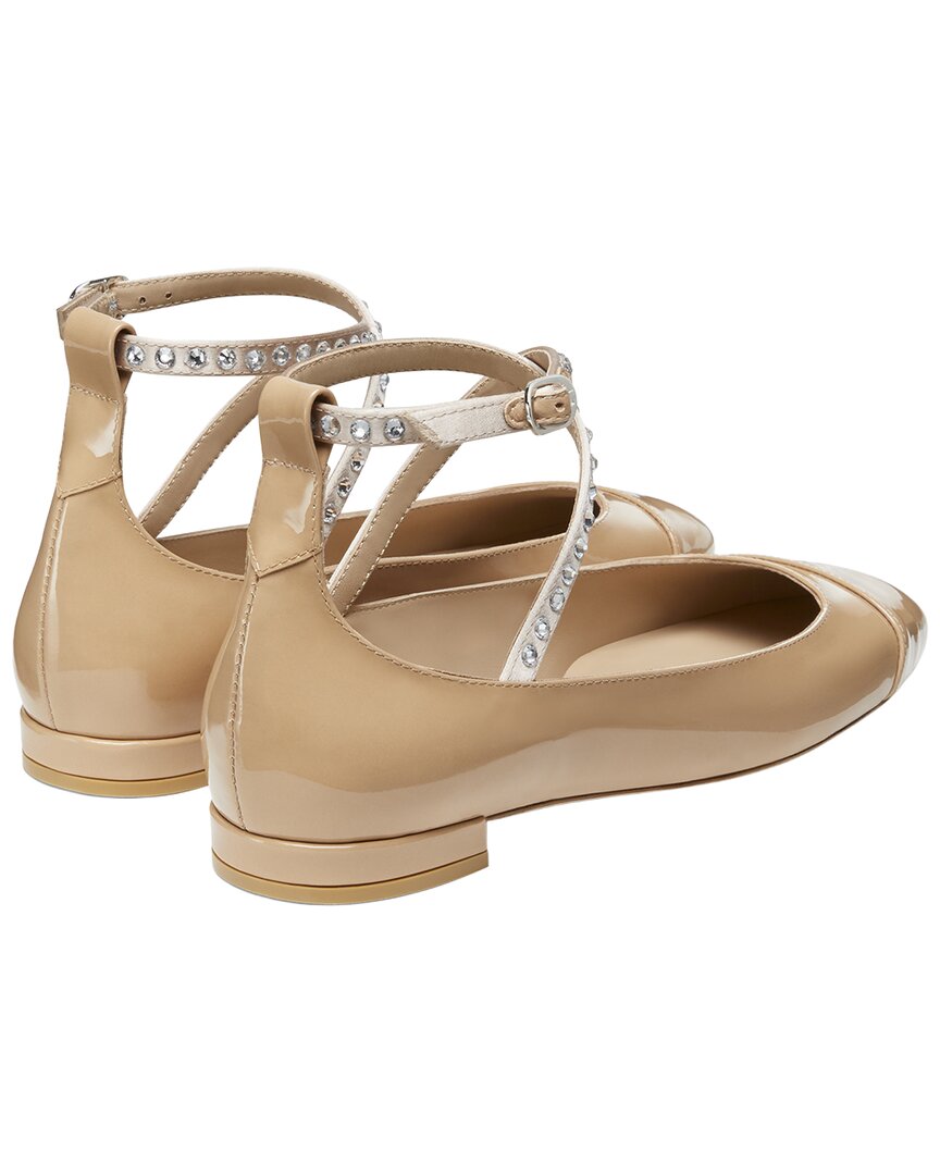 Stuart Weitzman Eden Crystal Strap Patent Flat