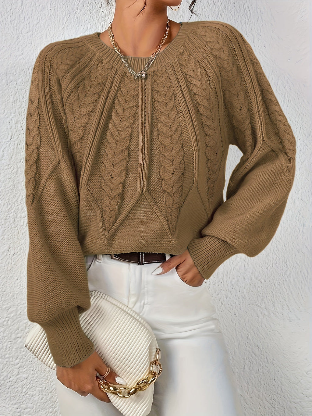 Ophelia | Entspannter Zopfmuster-Pullover