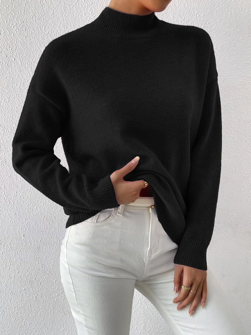 Simone | Relaxed Mock Neck Jumper