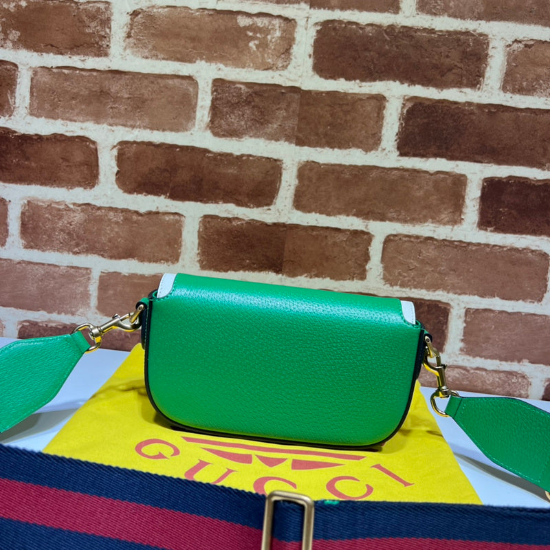 Gucci x Adidas Small Shoulder Bag – Green Leather Trefoil GUCCI Web Strap