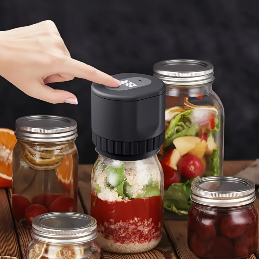 Vacuum Sealer Kit with Regular- and Wide-Mouth Adapters and Lid Accessories and Charging Cable