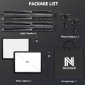 2-Pack LED Video Light Kit with Tripod Stand & Phone Holder, 2800-6500K Dimmable, CRI 97+, USB Powered Studio Lighting for YouTube