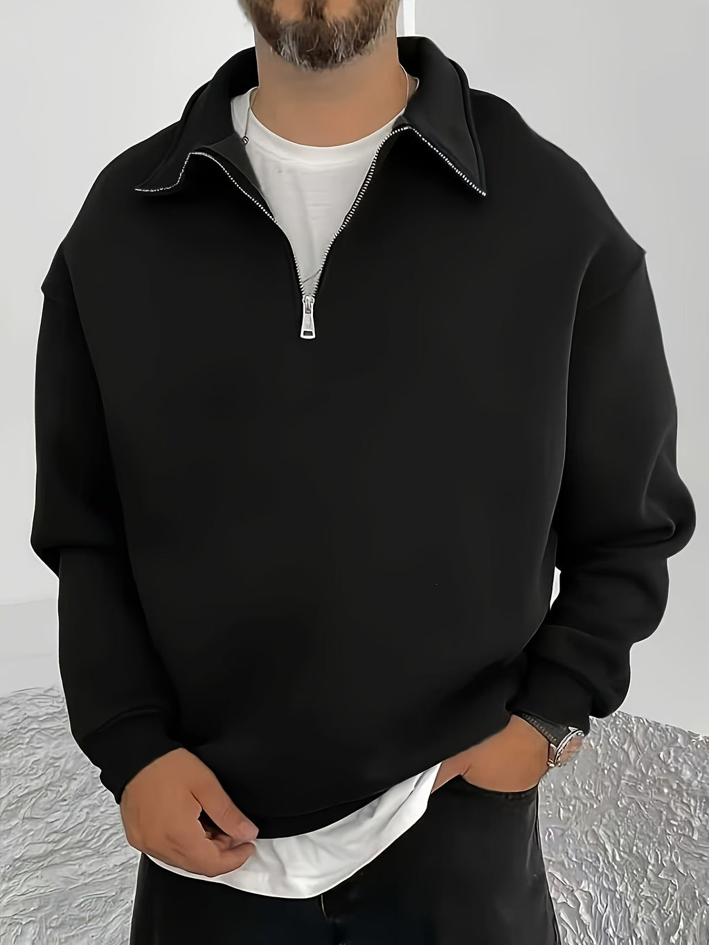 Gideon | Sweatshirt mit Reißverschluss und Kragen