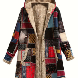 Etta | Kapuzenmantel im Patchwork-Design