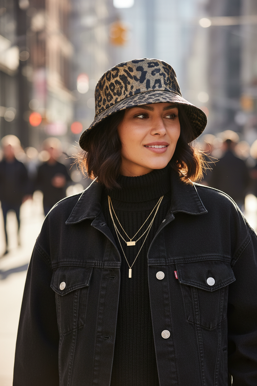 Silverstone Bucket-Hat mit Tiermuster