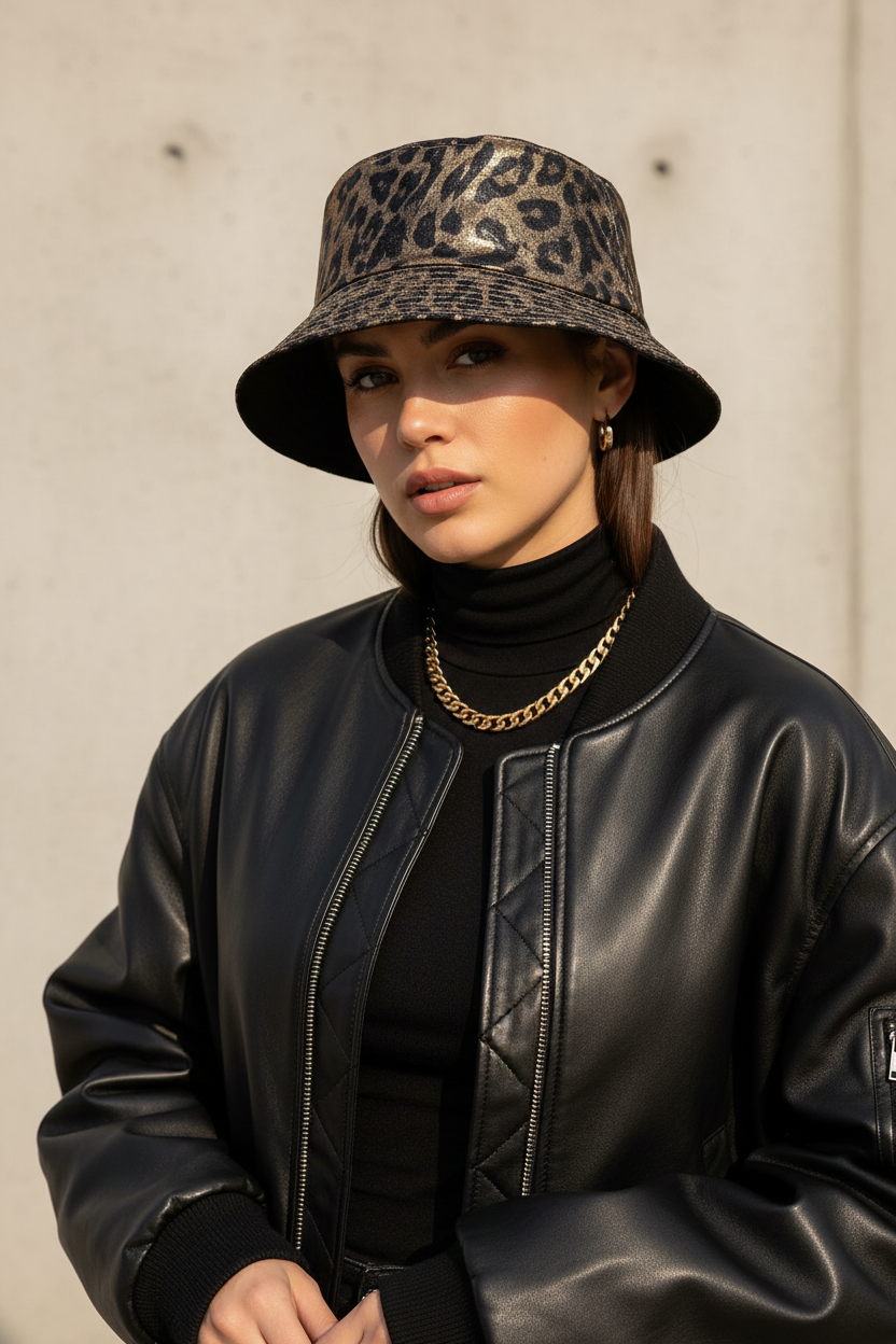 Silverstone Bucket-Hat mit Tiermuster