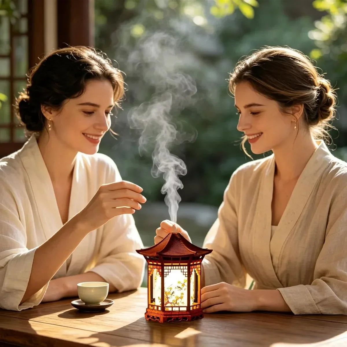 Chinese-Style Mini Humidifier with Night Light