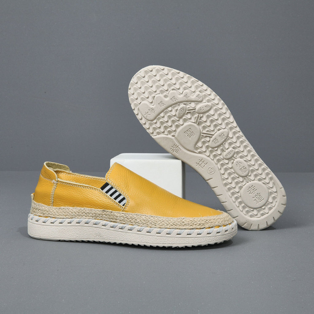 Handmade Leather Fisherman Shoes for Men – Cowhide One-Foot Casual Wear