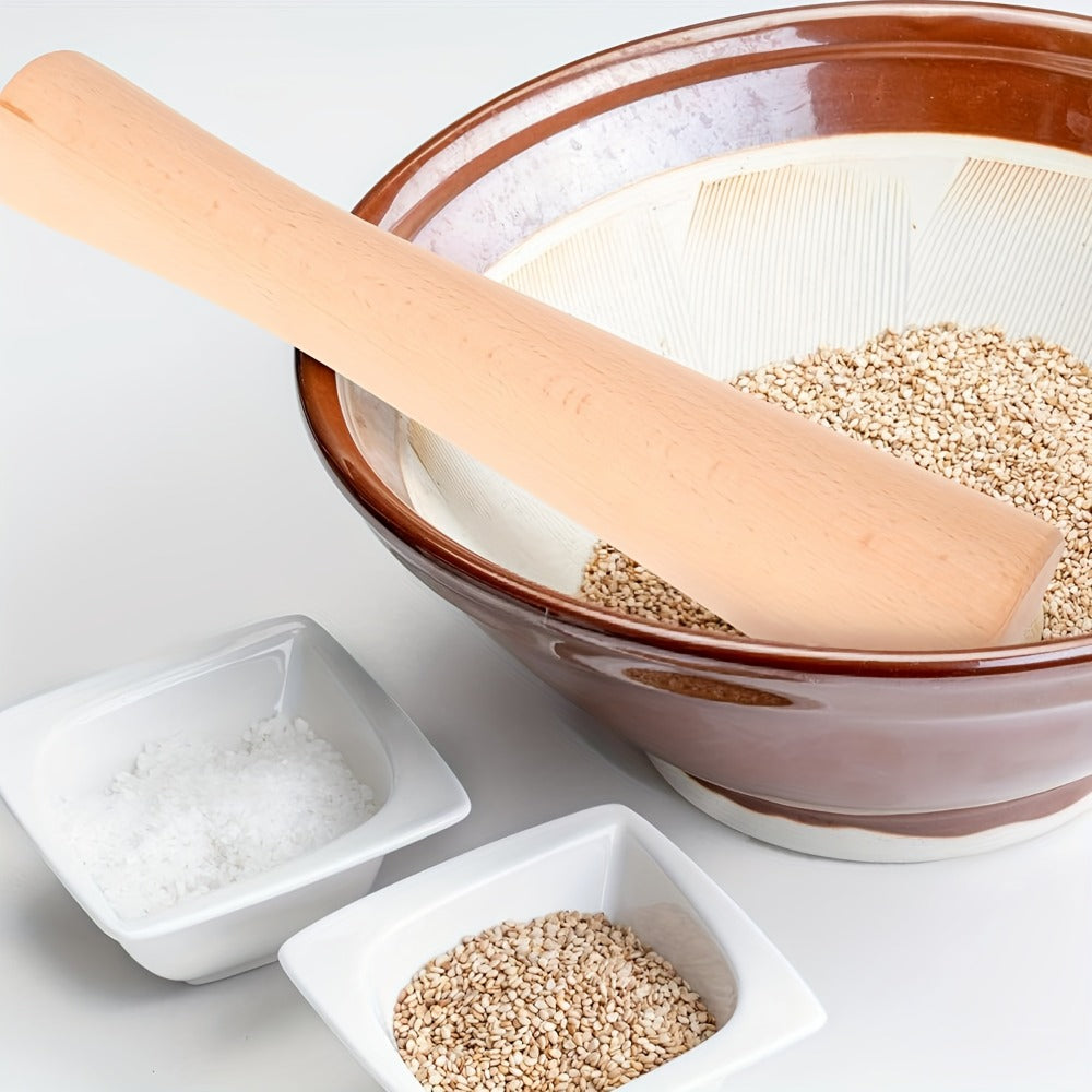 Wooden Sauerkraut Pounder for Mason Jars - 11.6 Inch Solid Wood Fermentation Tamper Kraut Pounder Pestle for Vegetable Fermentation