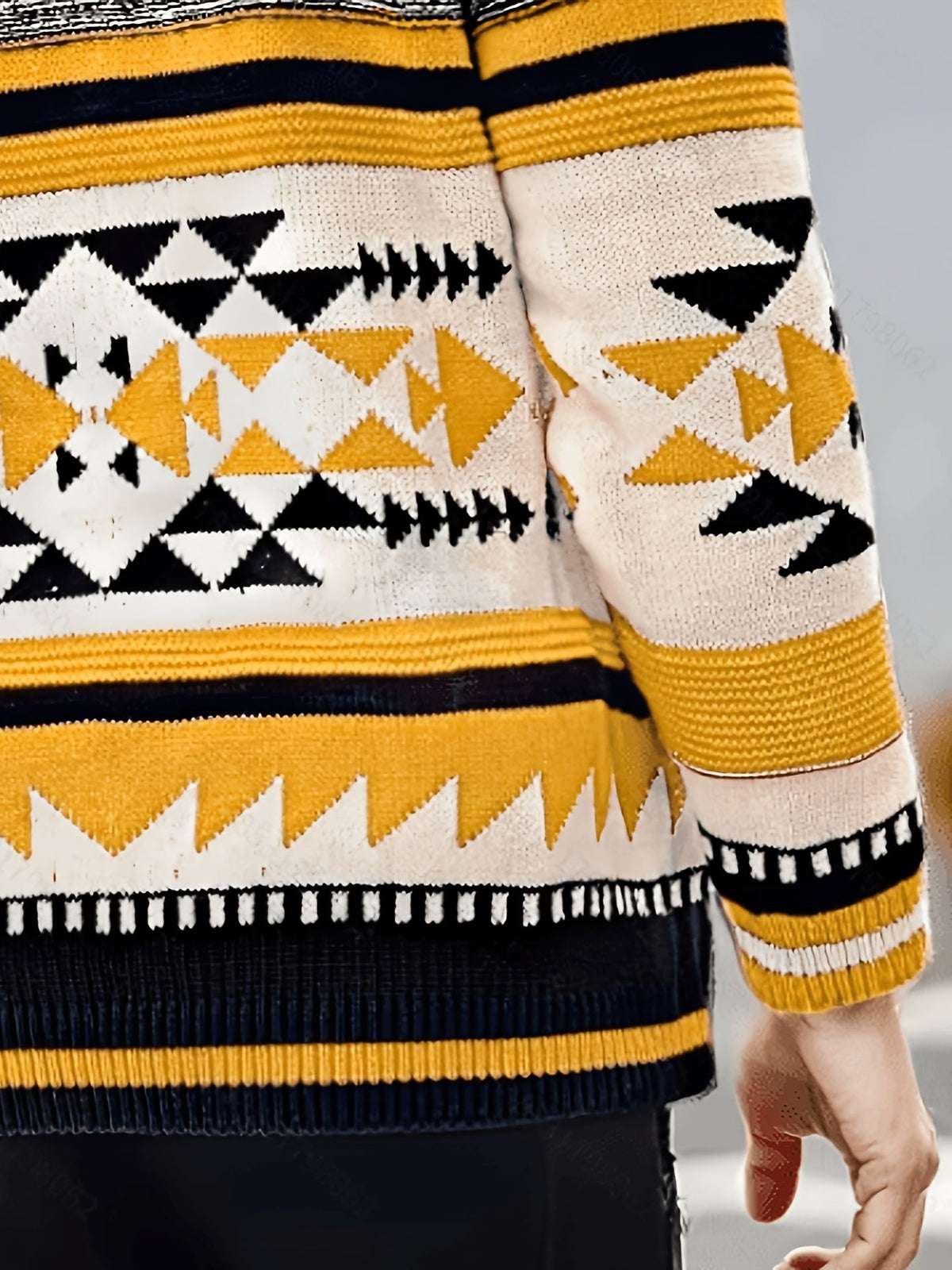 Rylan | Gemusterte Strickjacke mit Reißverschluss