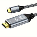 USB-C to HDMI 2.1 Cable 8K@60Hz 4K@144Hz, Aluminum Braided Thunderbolt 4/3 Compatible, 48Gbps HDCP 2.3 HDR