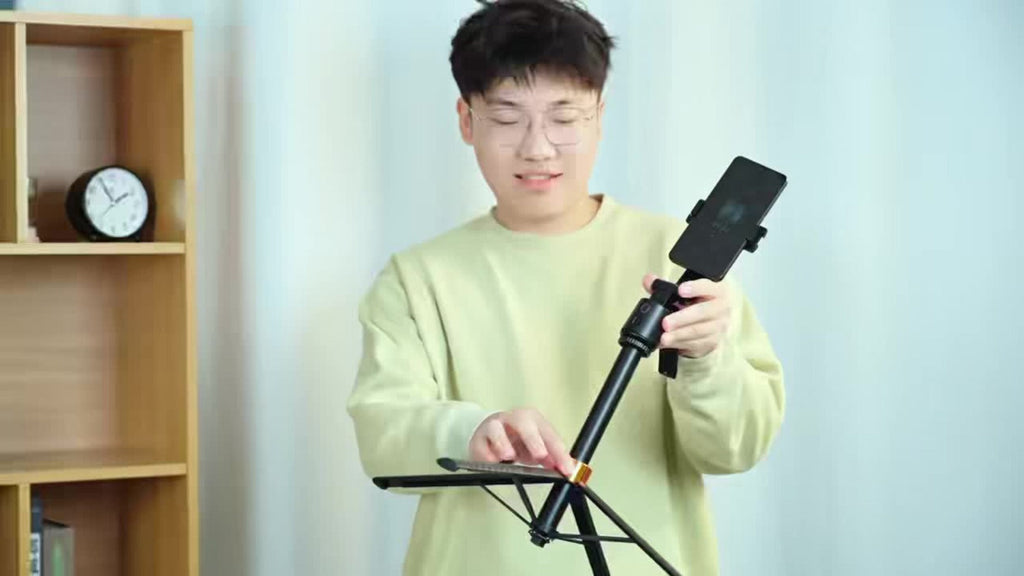70-Inch Tracking Selfie Stick Tripod with Two Fill Lights, Floor Base, Remote and 1/4-Inch Mount
