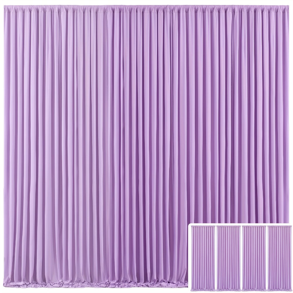 Backdrop Curtains 4 Pack 59x118 Inch, Wrinkle-Resistant Non-Transparent Party Decoration Fabric with Pole Pocket